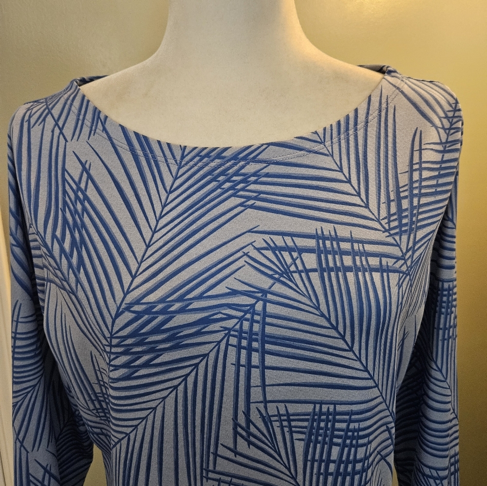 Vineyard Vines Sankaty Simple Boatneck Tee Blue Women's Top Size Medium M - Picture 2 of 12